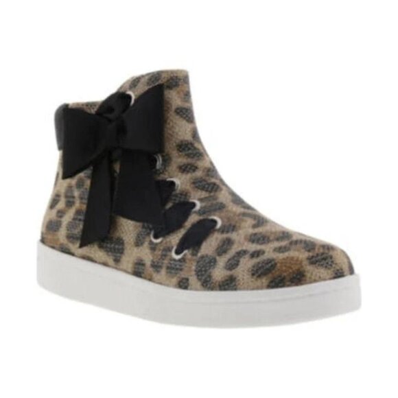 Kenneth Cole Reaction Children Shoes Cosmic Bow Fabric, Size 3Y/Leopard - Picture 1 of 4